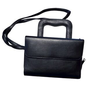 Purse Handbag Planner Wallet Crossbody Black Faux Leather Vintage Y2K 90s